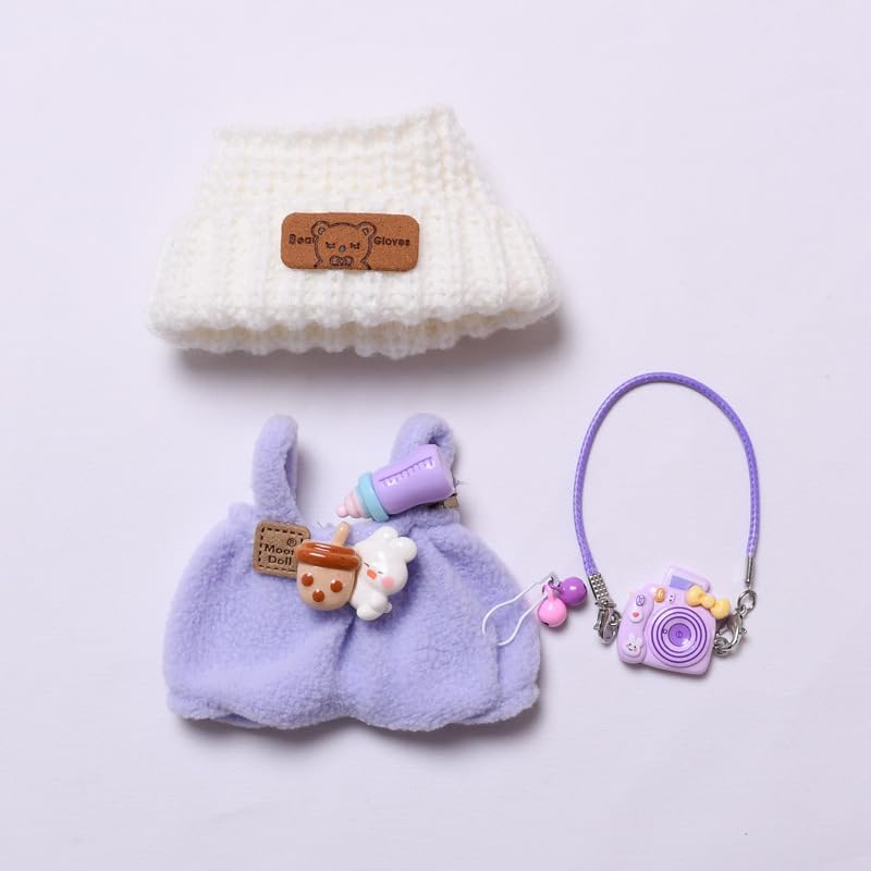 labubu Labubu服セット 17cm ラブブ人形アクセサリー用 人形のみの服(パープル)