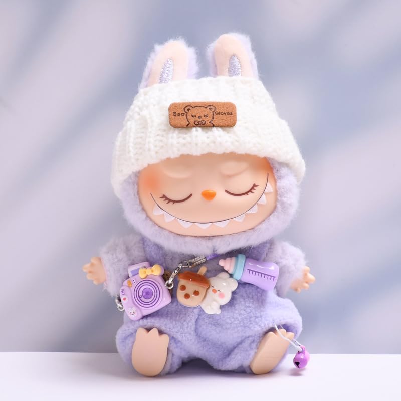 labubu Labubu服セット 17cm ラブブ人形アクセサリー用 人形のみの服(パープル)