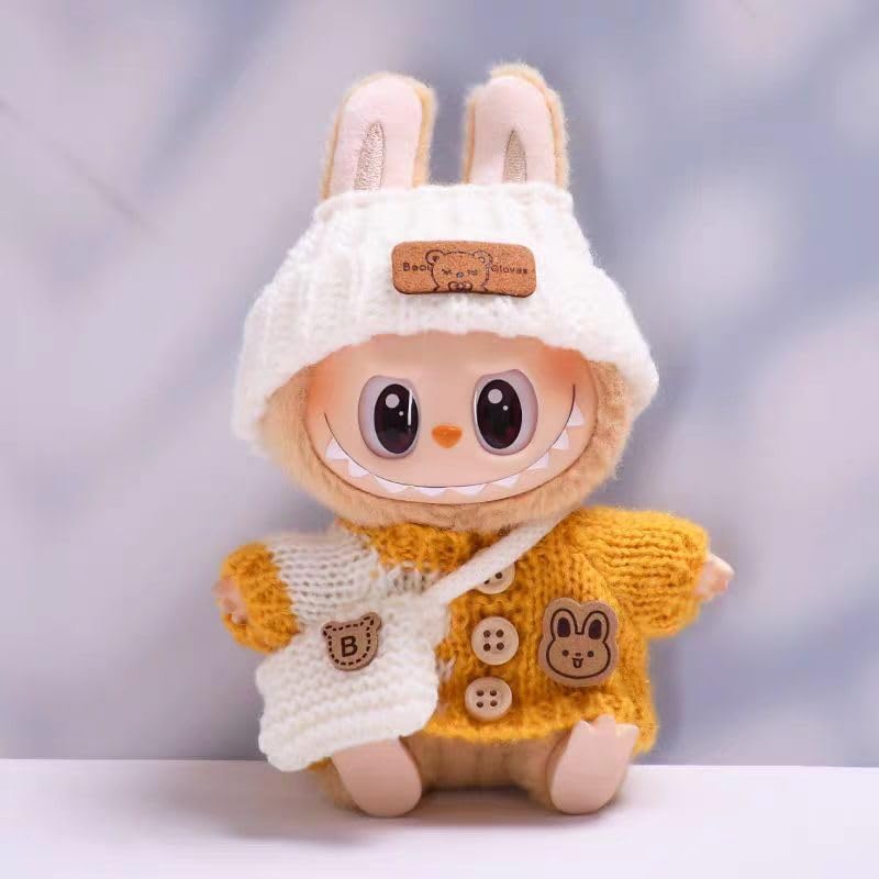 Labubu 洋服セット 17cm ラブブ人形用アクセサリー。人形のみの服なし(服6)
