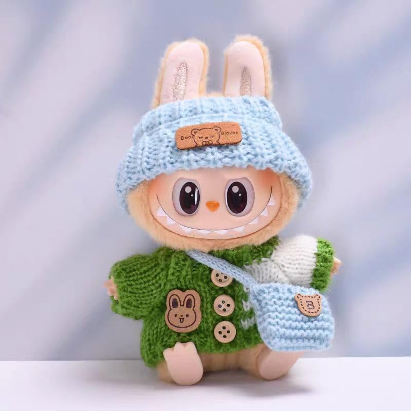 Labubu 洋服セット 17cm ラブブ人形用アクセサリー。人形のみの服なし(服6)