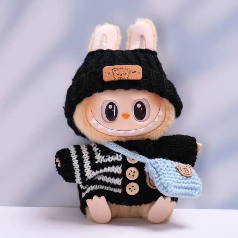 Labubu 洋服セット 17cm ラブブ人形用アクセサリー。人形のみの服なし(服6)