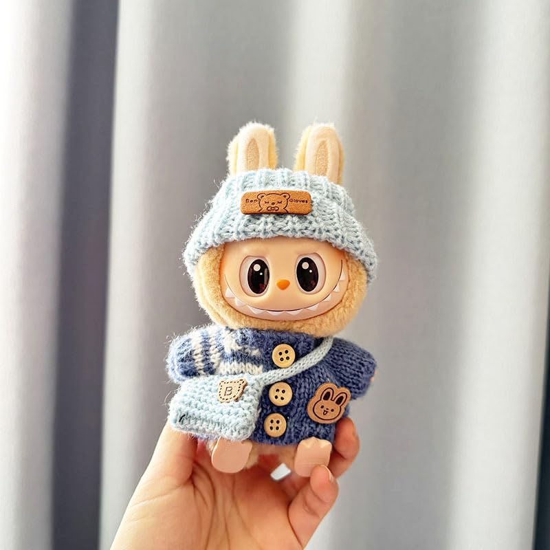 Labubu 洋服セット 17cm ラブブ人形用アクセサリー。人形のみの服なし(服6)