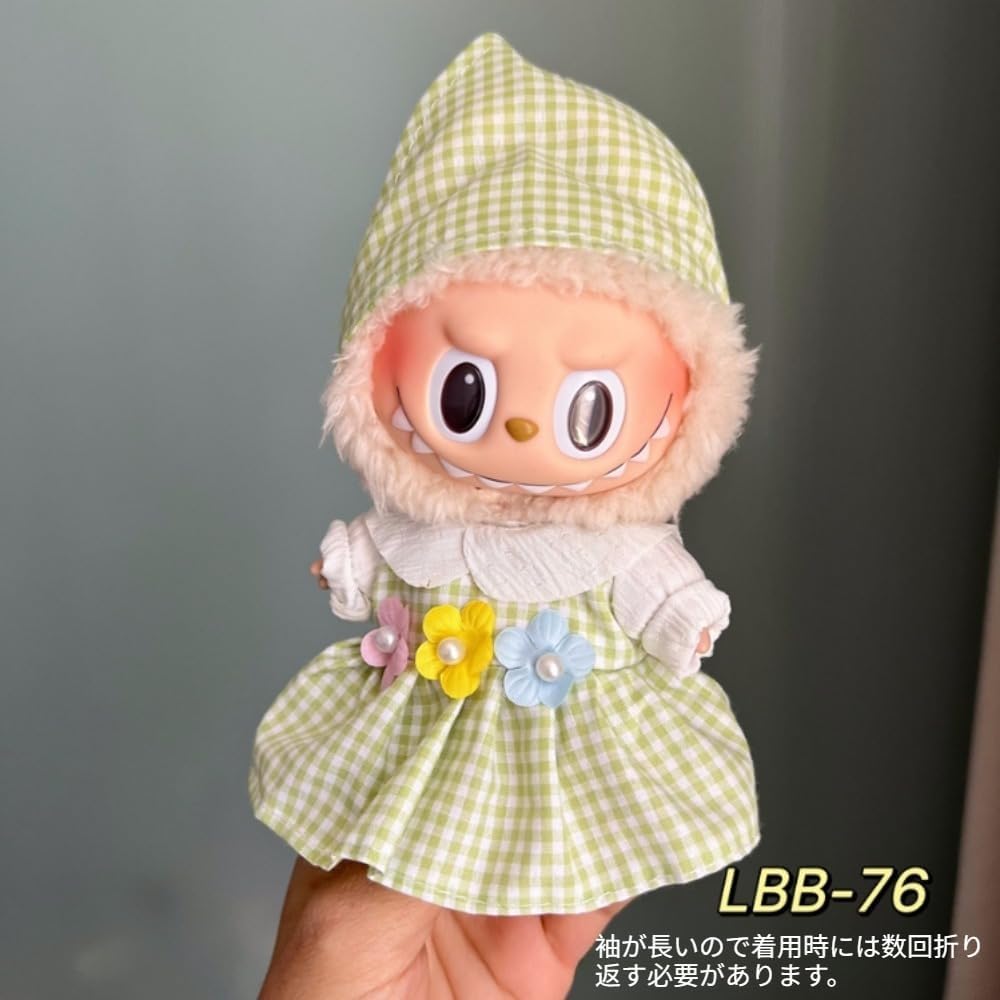 衣服のみ 17cmの人形に適しています 交換セット L Labubu 服ぬいぐるみ 対応 手作り デニムオーバーオール＆帽子セットL labubu clothes 手工製作アクセサリー かわいい ドール服 (LBB-72) [並行輸入品]
