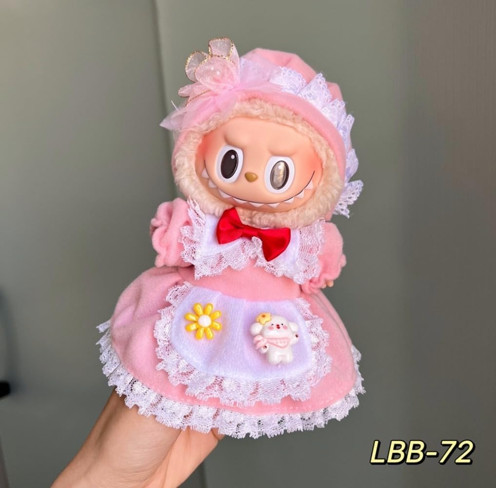 衣服のみ 17cmの人形に適しています 交換セット L Labubu 服ぬいぐるみ 対応 手作り デニムオーバーオール＆帽子セットL labubu clothes 手工製作アクセサリー かわいい ドール服 (LBB-72) [並行輸入品]