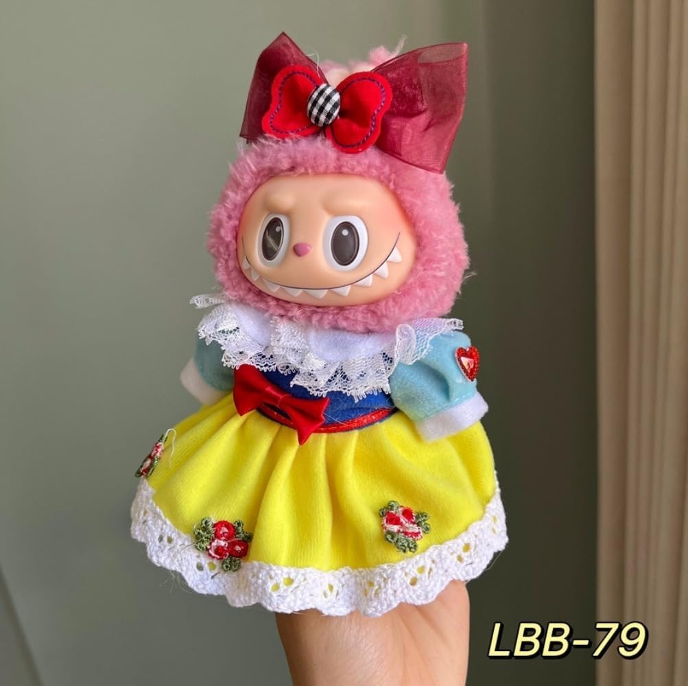 衣服のみ 17cmの人形に適しています 交換セット L Labubu 服ぬいぐるみ 対応 手作り デニムオーバーオール＆帽子セットL labubu clothes 手工製作アクセサリー かわいい ドール服 (LBB-72) [並行輸入品]